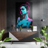 Woman Brushed Aluminum Dibond Wall Art.